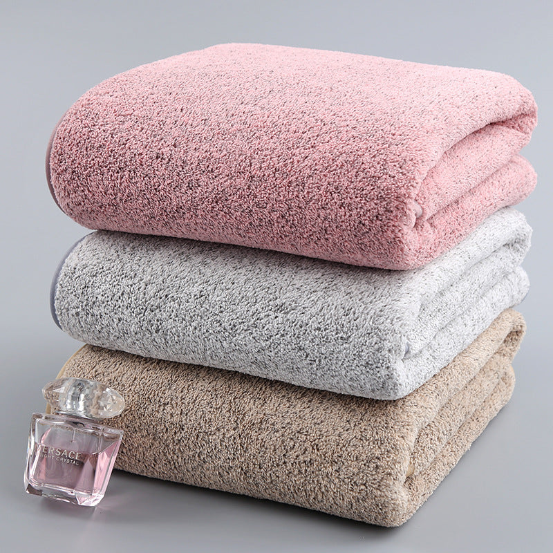 Bamboo Charcoal Solid Color Household Daily Bath Towel Adult Coral Fleece Fiber